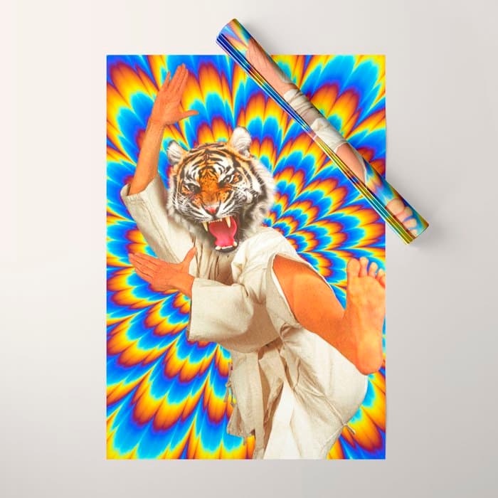 Fighting Tiger - Optical illusion Wrapping Paper