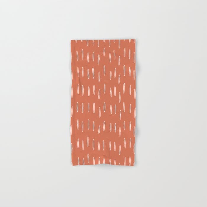 Boho, Raindrops Pattern in Terracotta Bath Towel