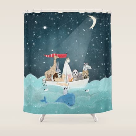 Little Nautical Explorers Shower Curtain