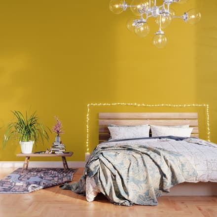 Marigold Vibrant Yellow Solid Color Wallpaper