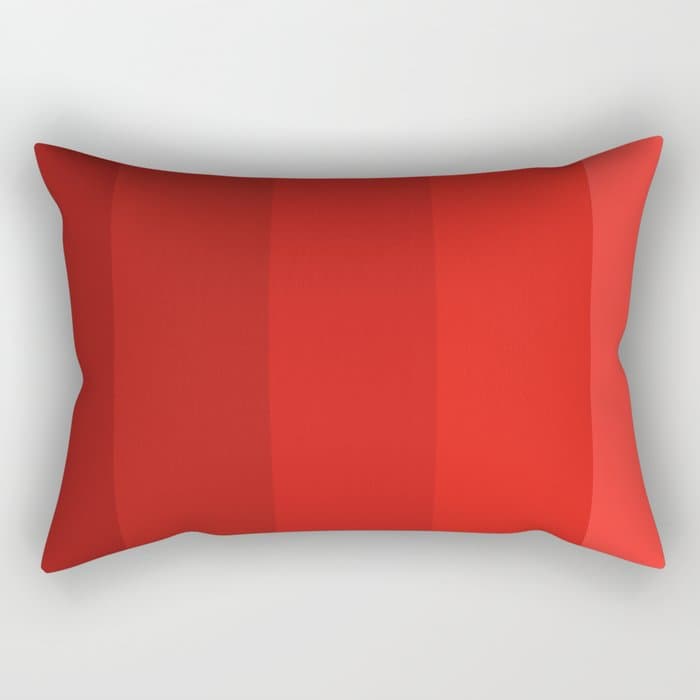 Red Striped Color Gradient Rectangular Pillow