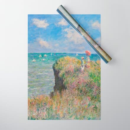 Claude Monet " Cliff Walk At Pourville" Wrapping Paper