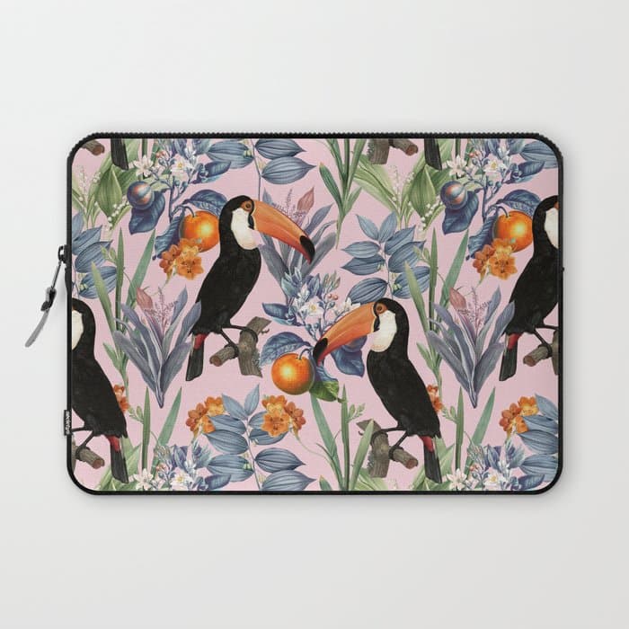 Tucan Garden #pattern #illustration Laptop Sleeve