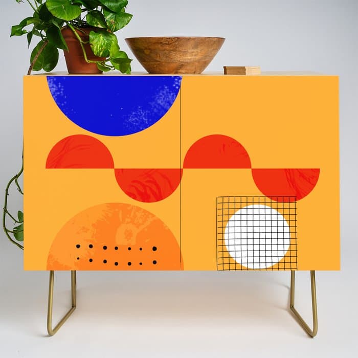 Mid-century shapes abstract no7 Credenza