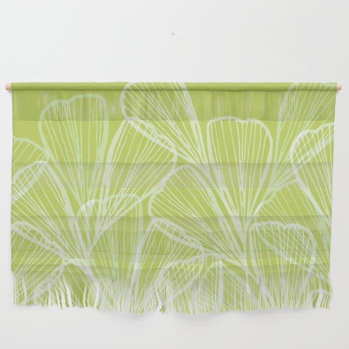 Minimal Modern Green Tropical Abstract Wall Hanging
