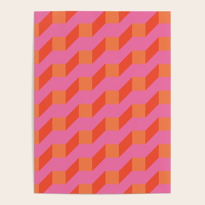 Retro geometry bright pattern no10 Poster