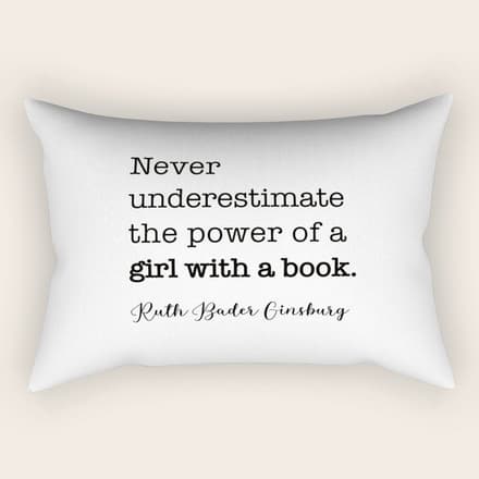 Never Underestimate The Power Of A Girl With A Book. Rectangular Pillow