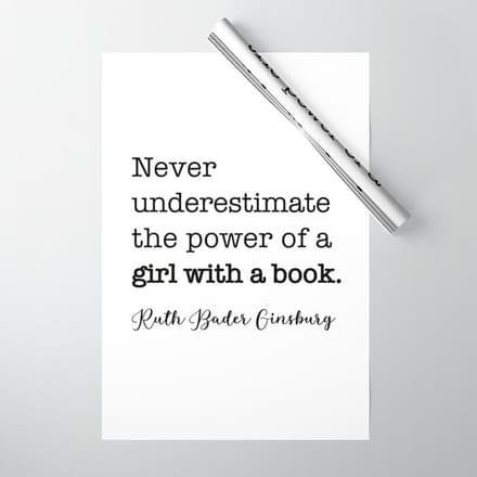 Never Underestimate The Power Of A Girl With A Book. Wrapping Paper
