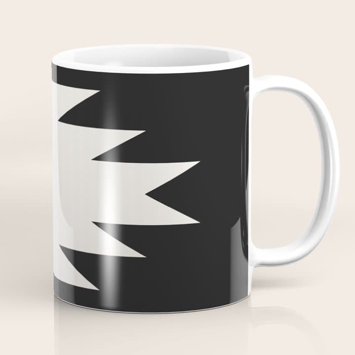 Geometric Southwestern Minimalism - Black and White Coffee Mug