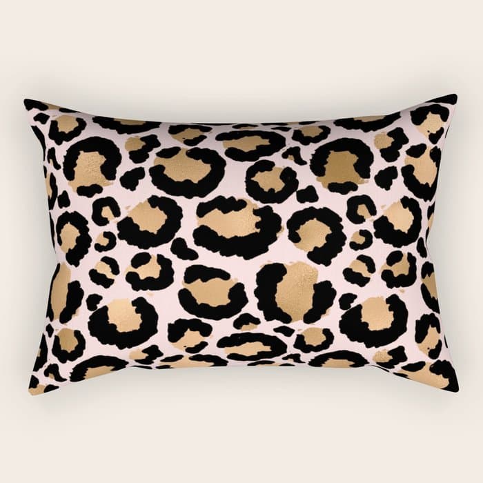 Animal print - pink copper Rectangular Pillow