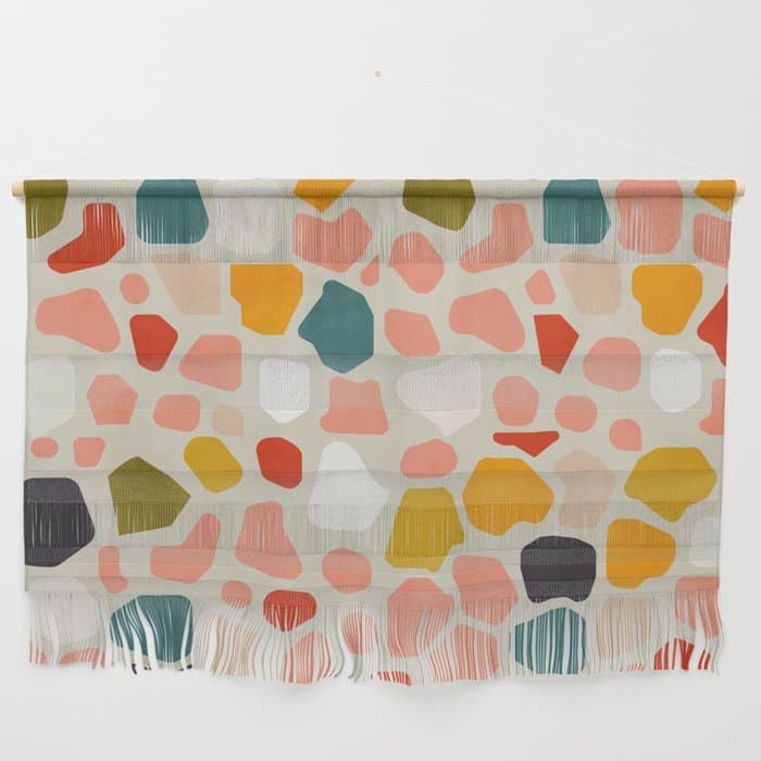 terrazzo mosaic shapes modern Wall Hanging