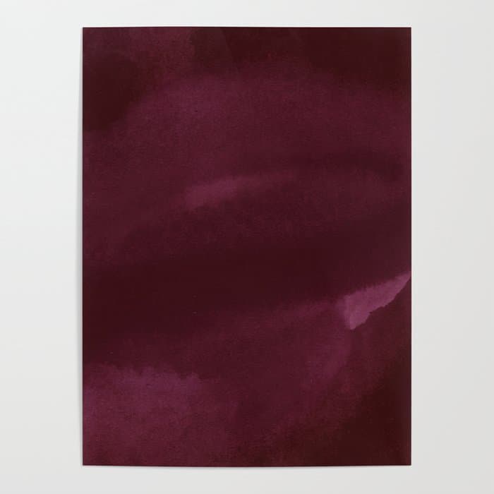 Abstract modern dark burgundy watercolor Poster