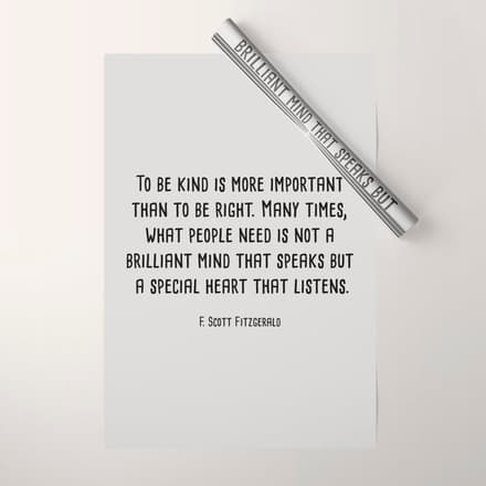 To Be Kind Is More Important... F. Scott Fitzgerald Quote Wrapping Paper