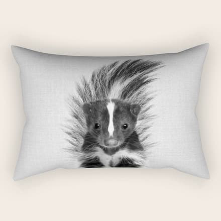 Skunk - Black & White Rectangular Pillow