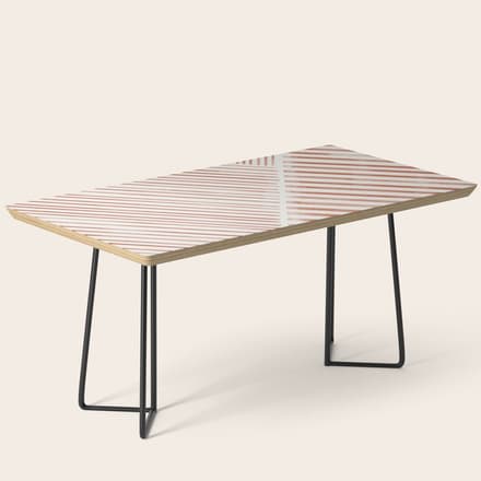 Blush Pink Stripes, Geometric Art Coffee Table