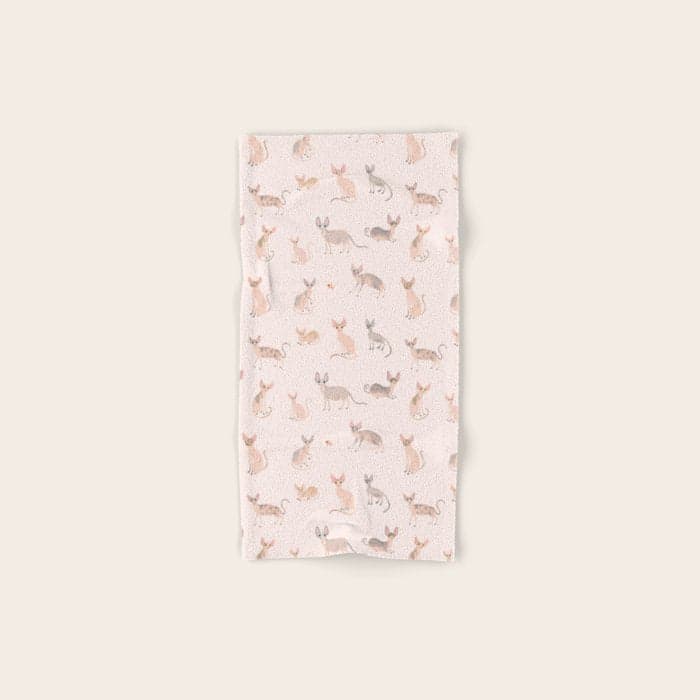 Sphynx Cats - No Furr Don't Care - Cat Pink Bath Towel
