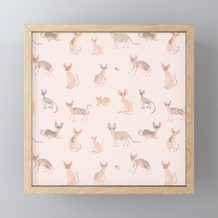 Sphynx Cats - No Furr Don'T Care - Cat Pink Mini Art Print