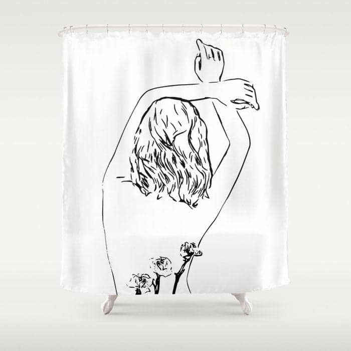 Oblivious #drawing #illustration Shower Curtain