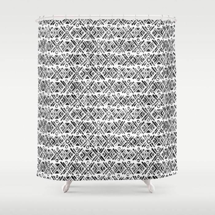 Sonoran Stripe - Black&White Shower Curtain