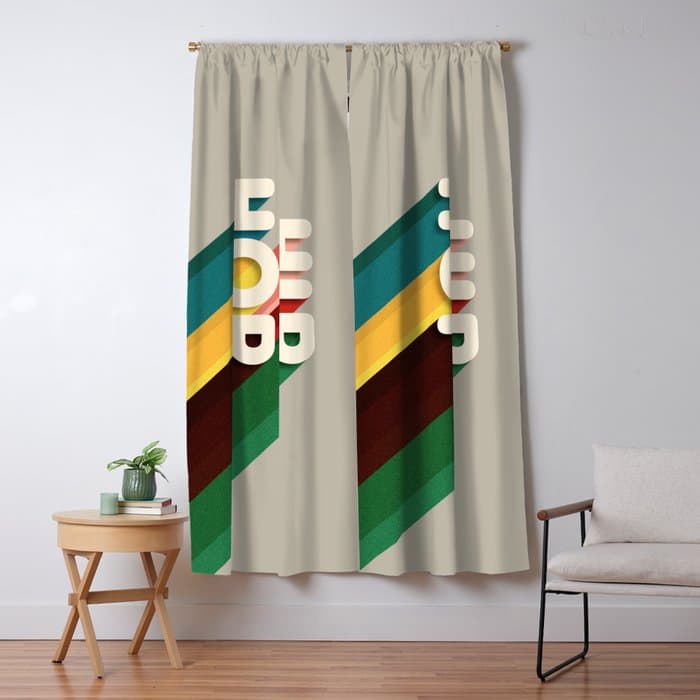 HIP HOP - retro typography Window Curtain