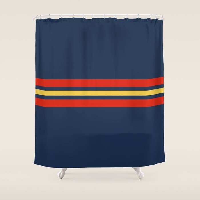 Akkorokamui - Classic Vintage Style Retro Stripes Shower Curtain