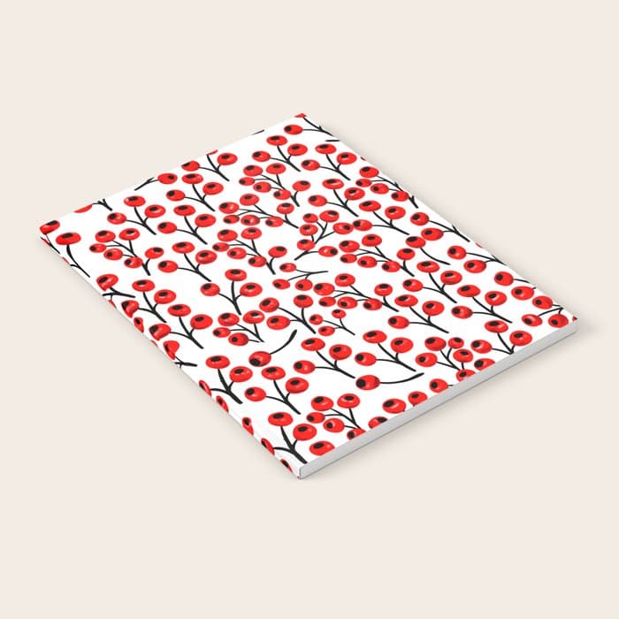 Christmas red fruit - pattern no 4 Notebook
