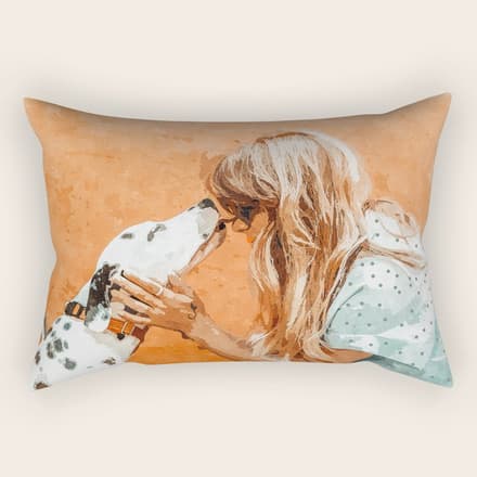 Pet Bound | Dalmatian Dog Lover Friendship Companion | Modern Bohemian Woman Puppy Animals Love Rectangular Pillow