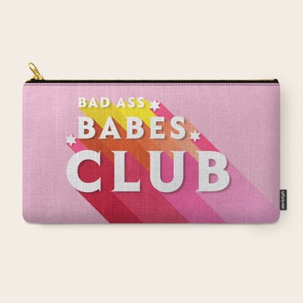 Bad Ass Babes Club In Pink Carry All Pouch