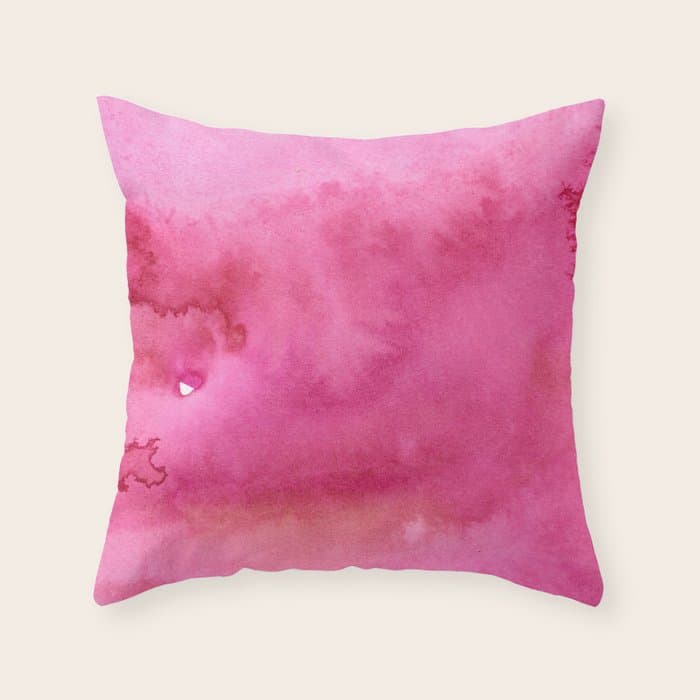 Blush pink magenta watercolor paint gradient Throw Pillow