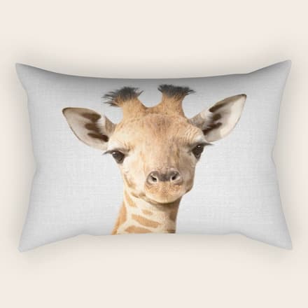 Baby Giraffe - Colorful Rectangular Pillow