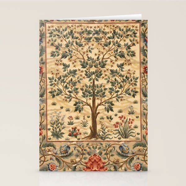 William Morris "Tree of life" 3. Stationery Card