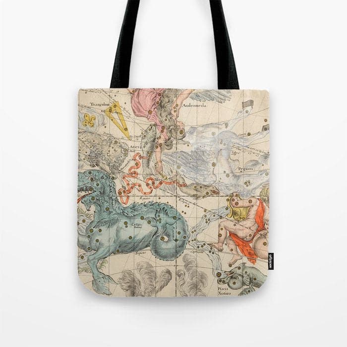 Vintage Celestial & Astrological Map (1693) Tote Bag