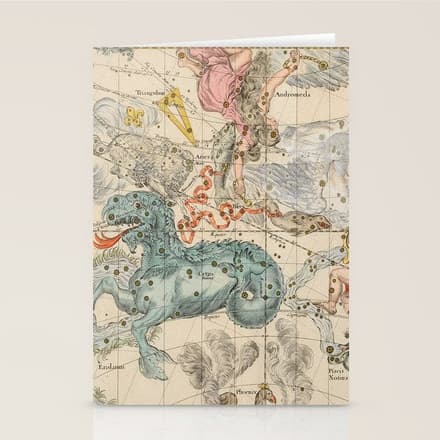 Vintage Celestial & Astrological Map  (1693) Stationery Card