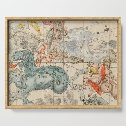 Vintage Celestial & Astrological Map  (1693) Serving Tray