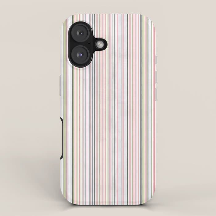 Vintage Pastel Striped Pattern Soft Aesthetic iPhone Case
