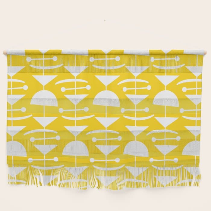 Retro Mid Century Modern Abstract Mobile 652 Yellow Wall Hanging