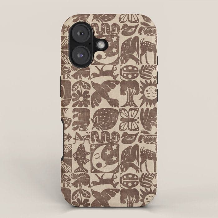 Nature Blocks - walnut brown iPhone Case