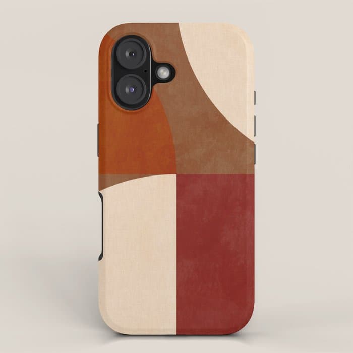 abstract retro shapes earthy 13 iPhone Case