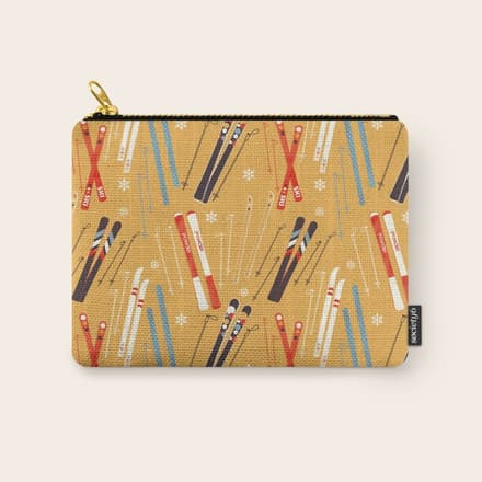 Bright Retro Ski Pattern Carry All Pouch
