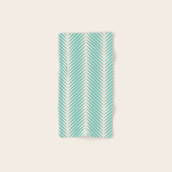 Palm Leaf Pattern - Turquoise Bath Towel