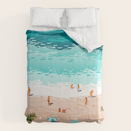 Dream In Colors Borrowed From The Sea | Ocean Tropical Beachy Summer | Swim Surf Travel Vacation Comforter