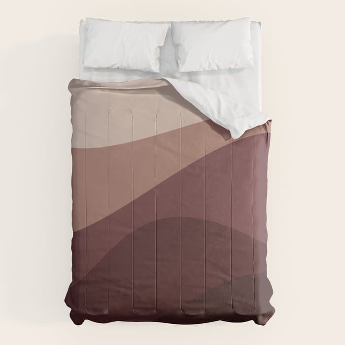 Abstract Color Waves VI Neutral Red Tones Comforter