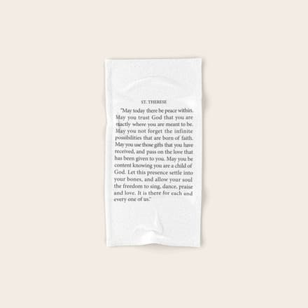 St. Therese Quote, May Today There Be Peace, Bath Towel