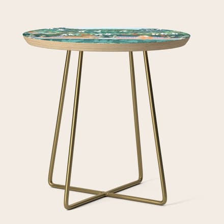 Chilling By The Pool With My Leopard Tropical Jungle Nature Wildlife Bohemian Morocco Travel Side Table