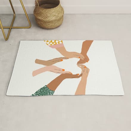 Indiscrimination | Anti-Racism Painting | Unity Illustration | Women Empowerment Growth Mindset Rug