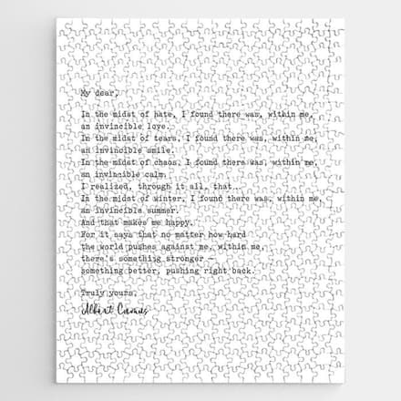 Albert Camus Quote - My Dear In The Midst Of Hate I Found Jigsaw Puzzle
