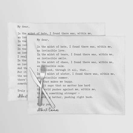 Albert Camus Quote - My Dear In The Midst Of Hate I Found Placemat