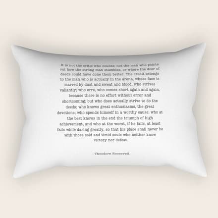 Man In The Arena Theodore Roosevelt Rectangular Pillow