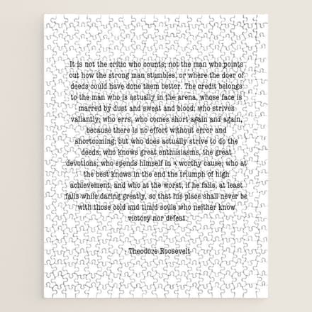 Man In The Arena Theodore Roosevelt Jigsaw Puzzle