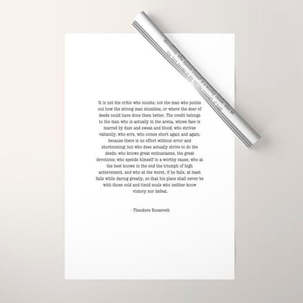 Man In The Arena Theodore Roosevelt Wrapping Paper
